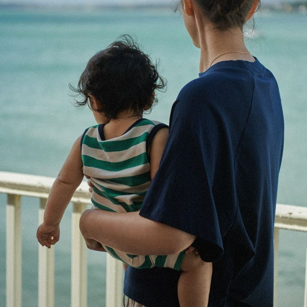 Camper Suit Peppermint Navy Stripe