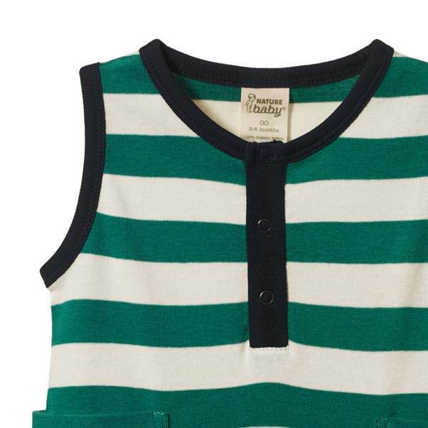 Camper Suit Peppermint Navy Stripe
