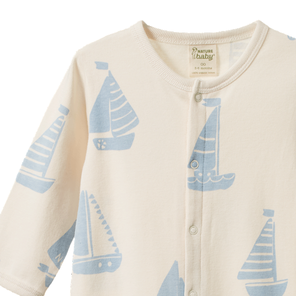 Cotton Stretch & Grow Regatta Blue