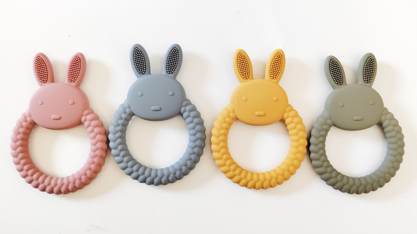 Bunny Teether Ring Blue