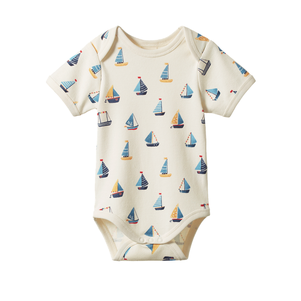 Cotton Short Sleeve Bodysuit Regatta