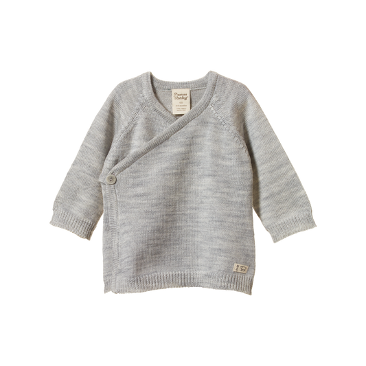 Merino Knit Kimono Jacket Light Grey
