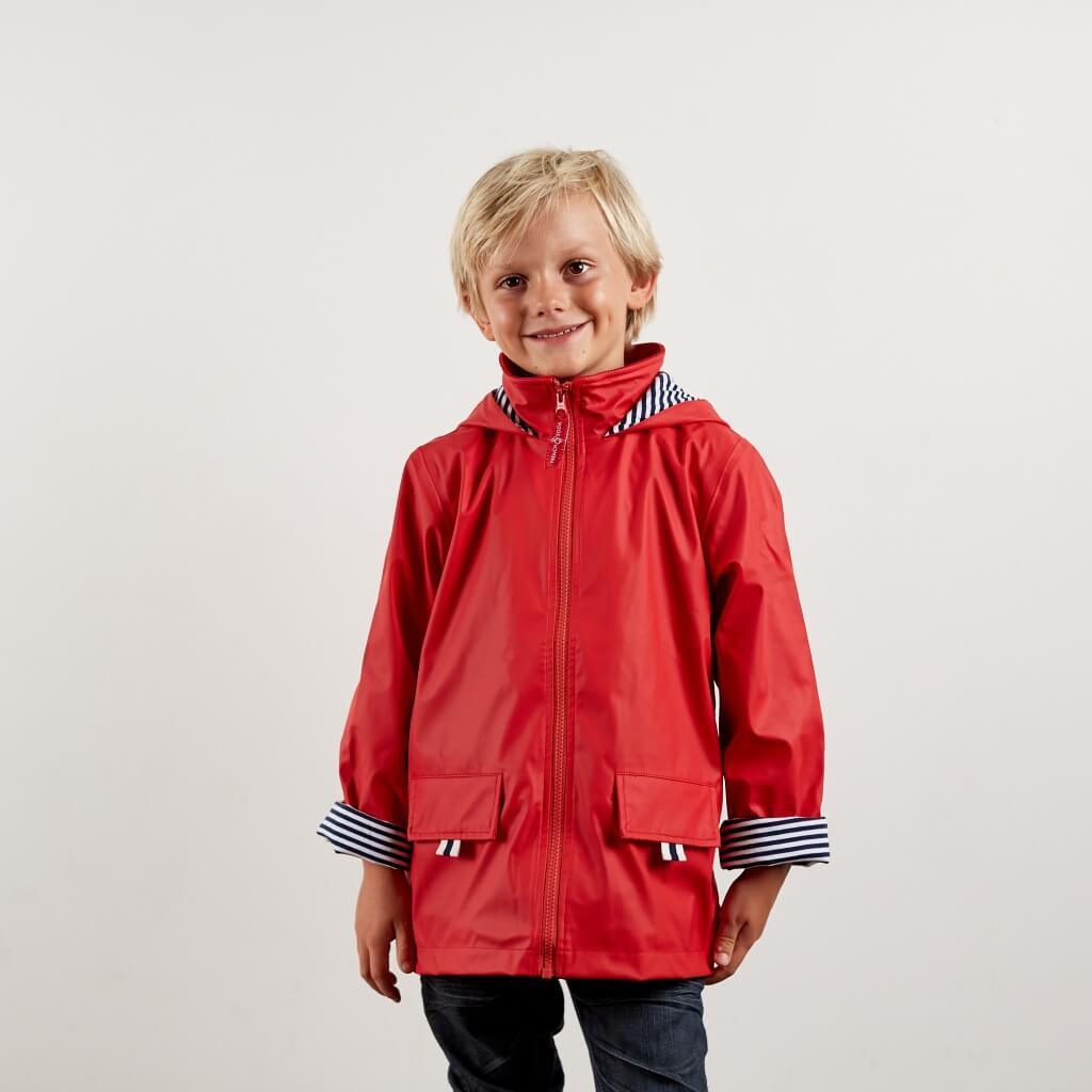 Red Zip Unisex Raincoat