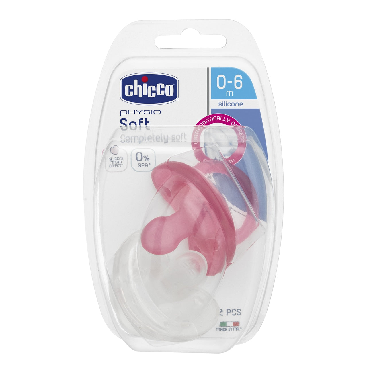 Physio Soft Soother 0-6 Months 2pk - pink