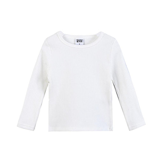 Sienna Long Sleeve Ribbed Top - White