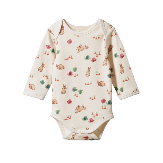 Cotton Long Sleeve Bodysuit - Country Bunny