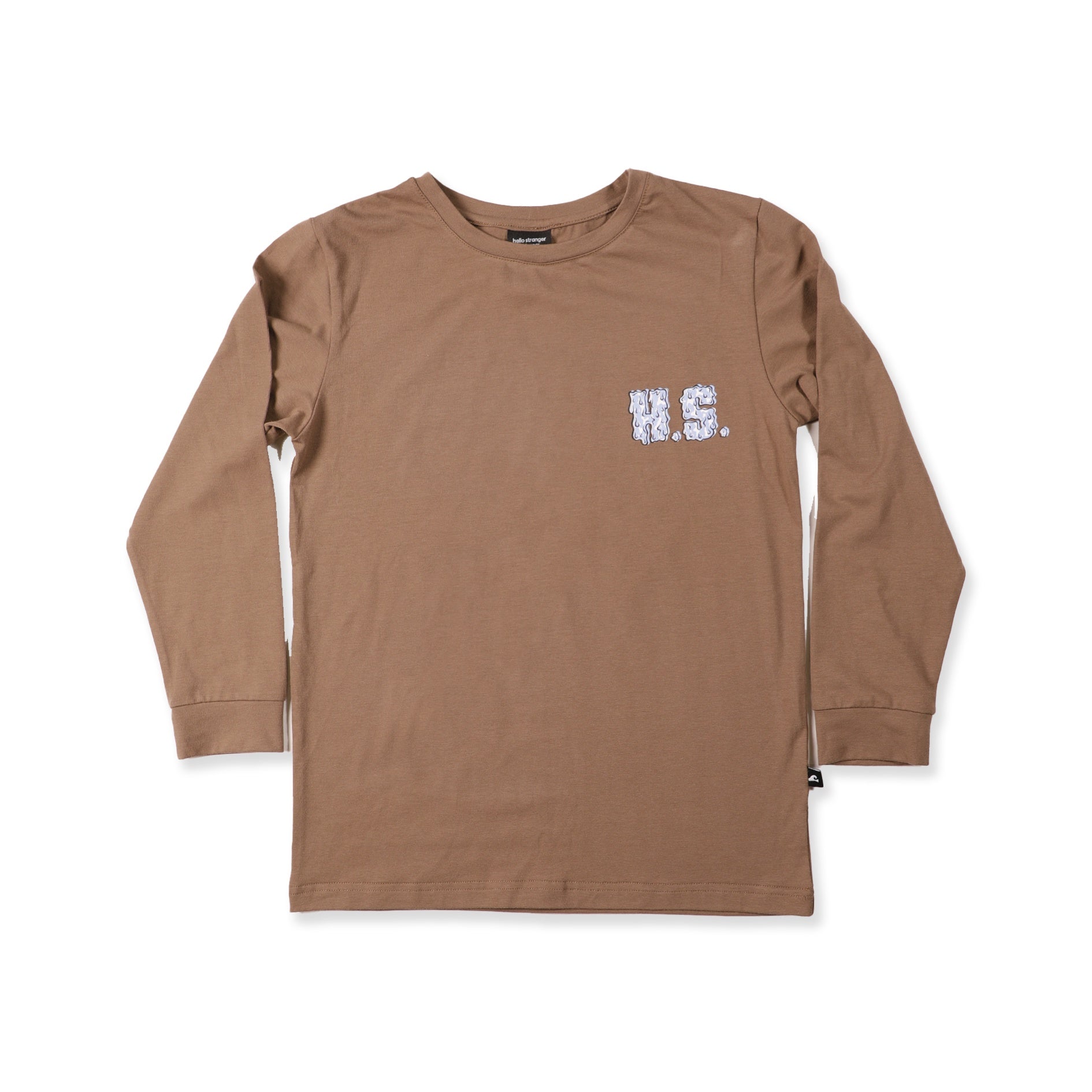 Boys brown long sleeve top hotsell