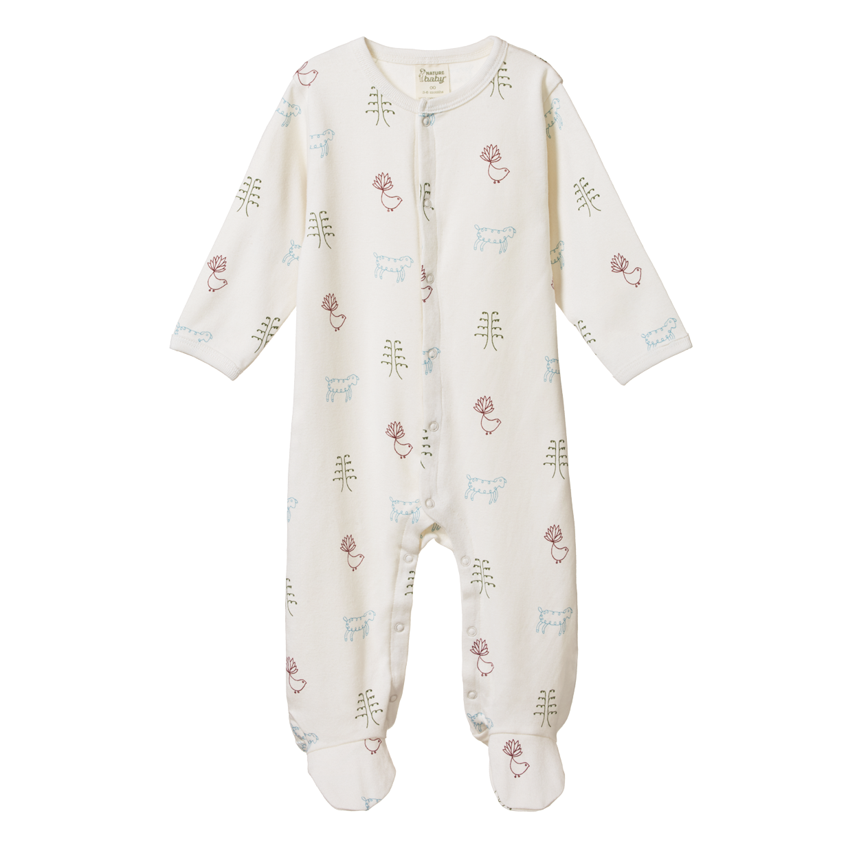 Cotton stretch & grow - nature baby print