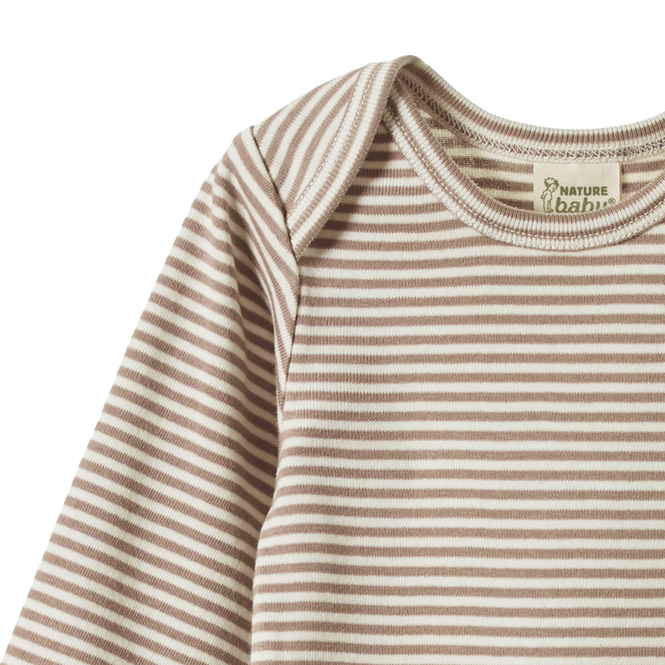 Cotton long Sleeve Bodysuit - Sparrow Stripe