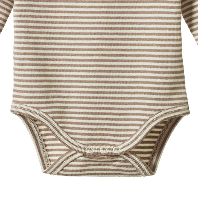 Cotton long Sleeve Bodysuit - Sparrow Stripe