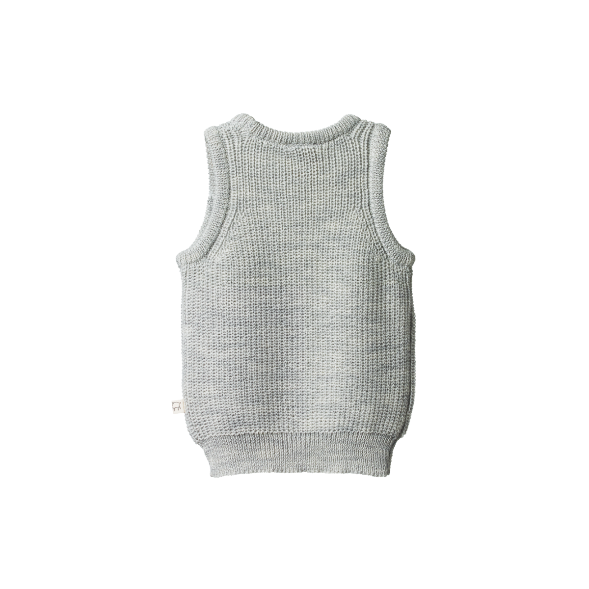 Merino Chunky Knit Vest Light Grey Marle