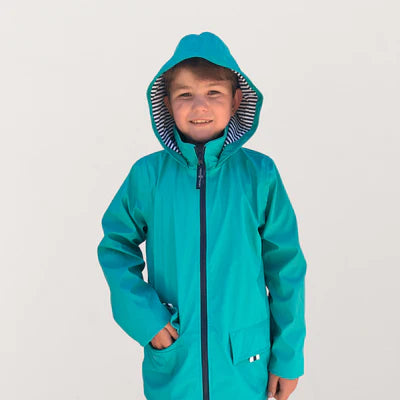 Sea Green Zip Unisex Raincoat
