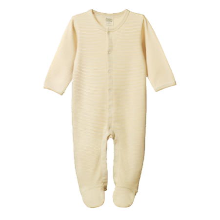 Cotton Stretch & Grow Sand Pinstripe 6-12m