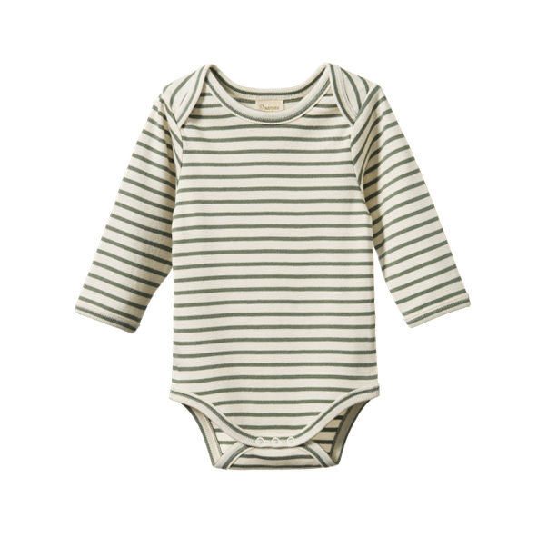 Cotton Long Sleeve Bodysuit - Nettle Sailor