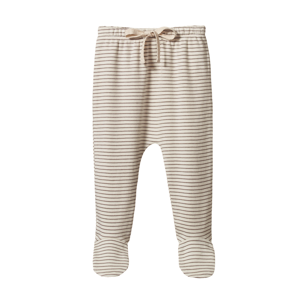 Footed Rompers Mushroom Pinstripe