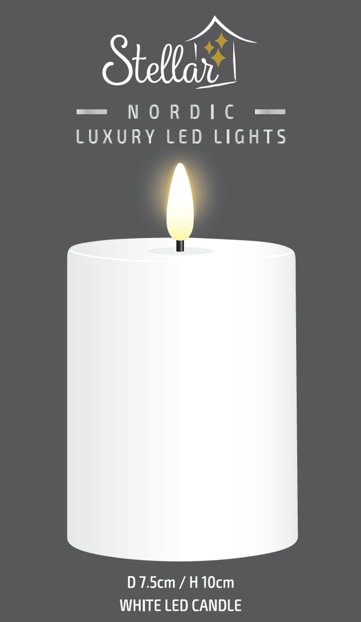 Classic Ivory LED Candle 10cm x 7.5cm