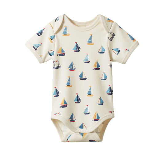 Cotton Short Sleeve Bodysuit Regatta