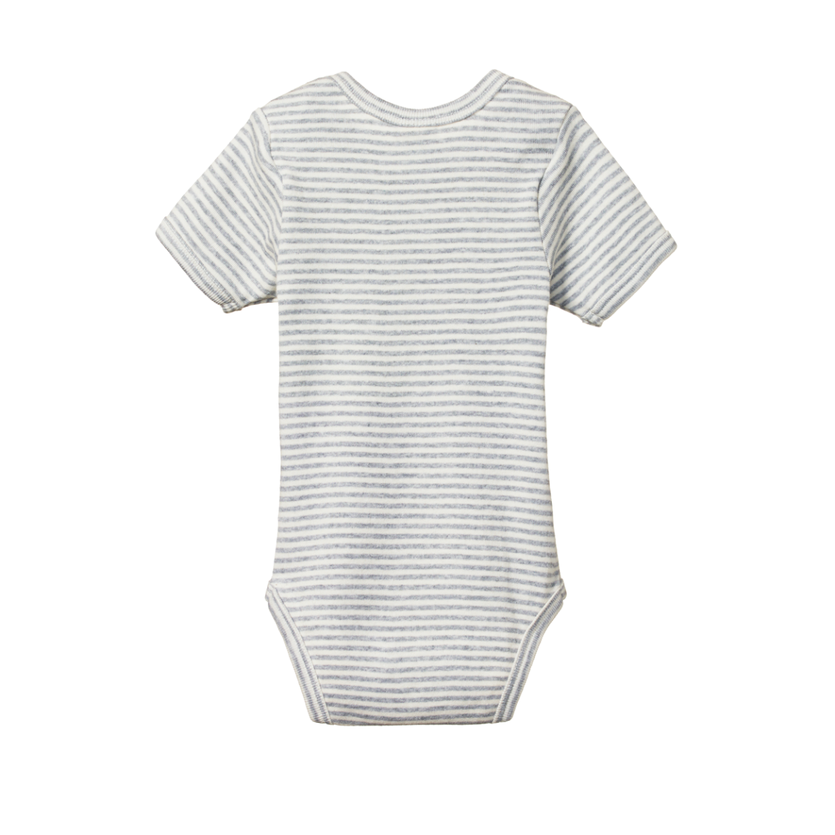 Cotton Short Sleeve Bodysuit Grey Marl Stripe