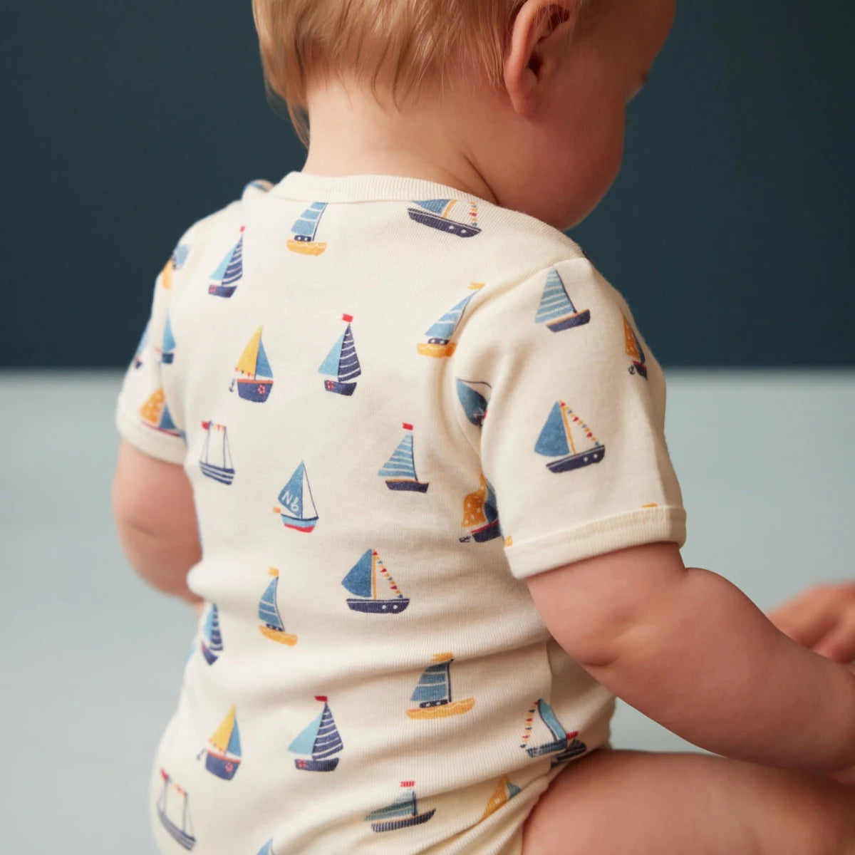 Cotton Short Sleeve Bodysuit Regatta