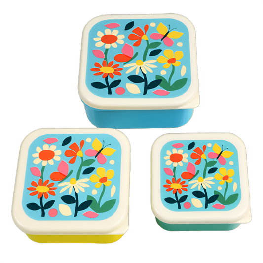 Snack Boxes, set of 3 - Butterfly Garden