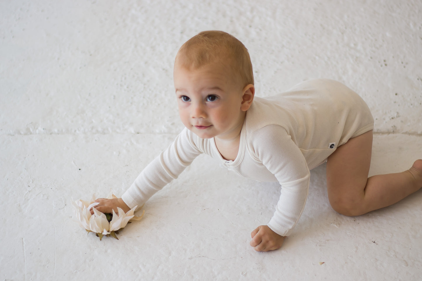 Henley Rib Long Sleeve Bodysuit - Natural