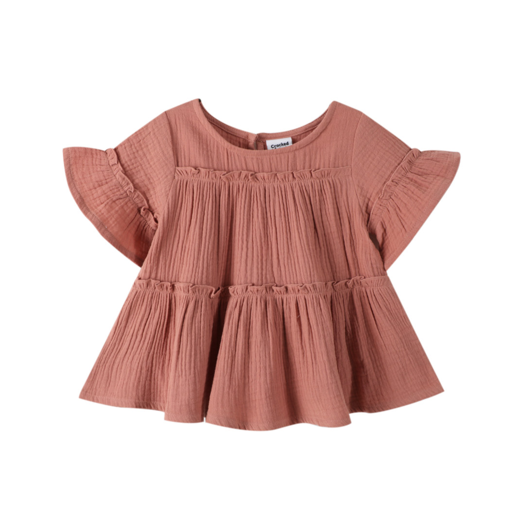 Indi Flare Sleeve Top - Dusty Pink