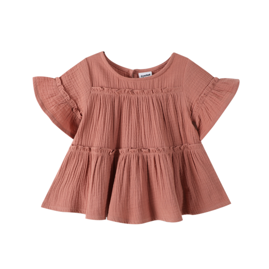 Indi Flare Sleeve Top - Dusty Pink