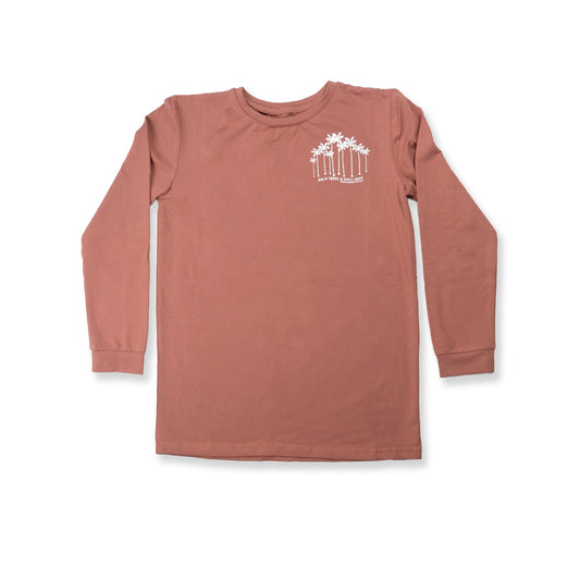 Palm Trees & Chill Days Long Sleeve Tee Clay
