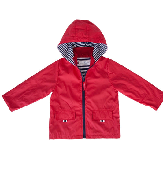 Red Zip Unisex Raincoat