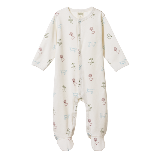 Cotton stretch & grow - nature baby print