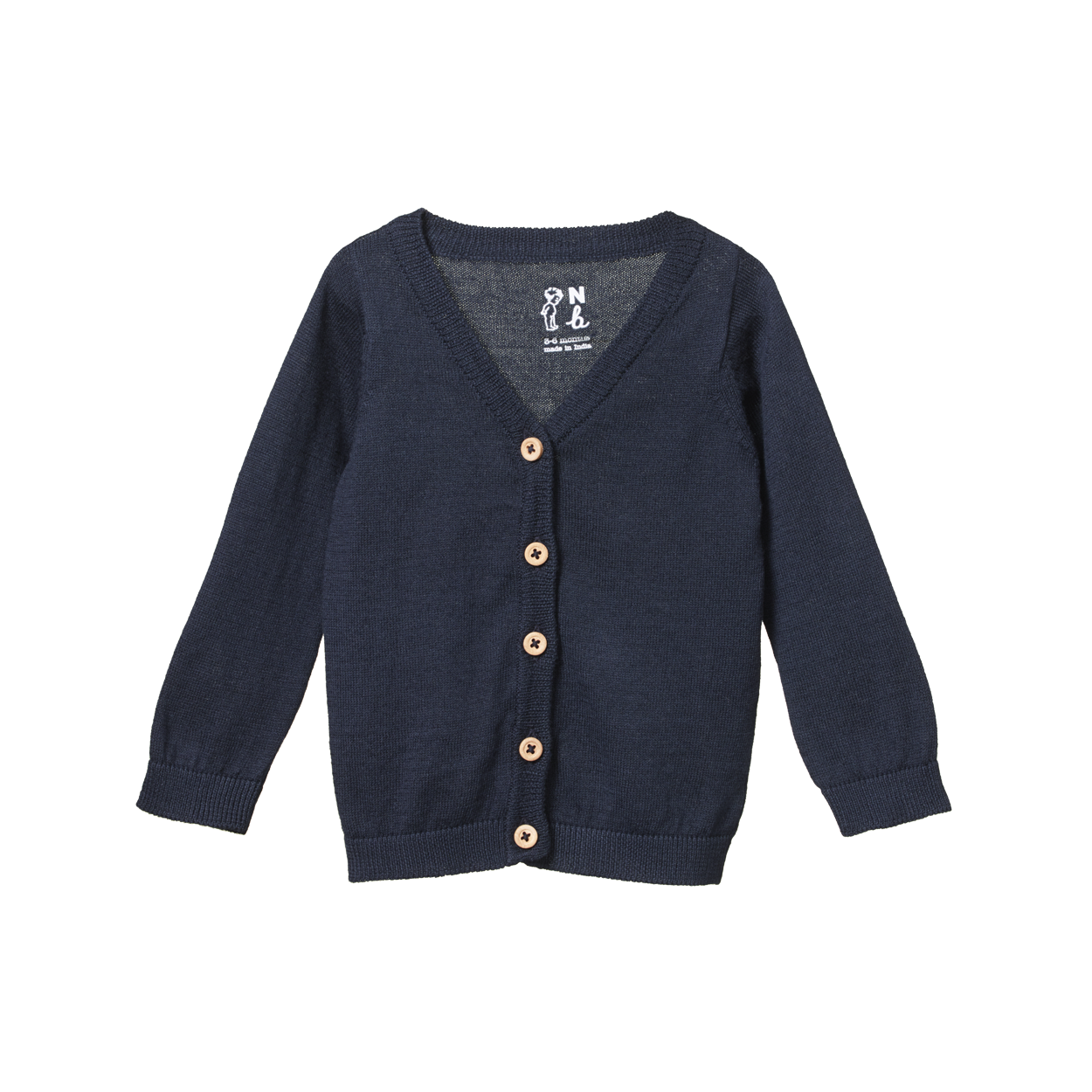 Light cotton knit cardigan - navy