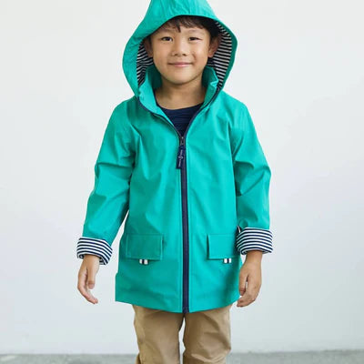 Sea Green Zip Unisex Raincoat