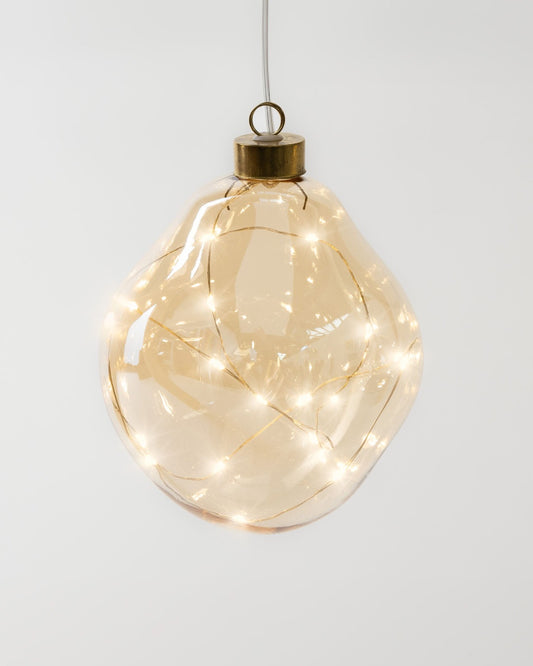 Hanging Glass Champagne Orb 15cm