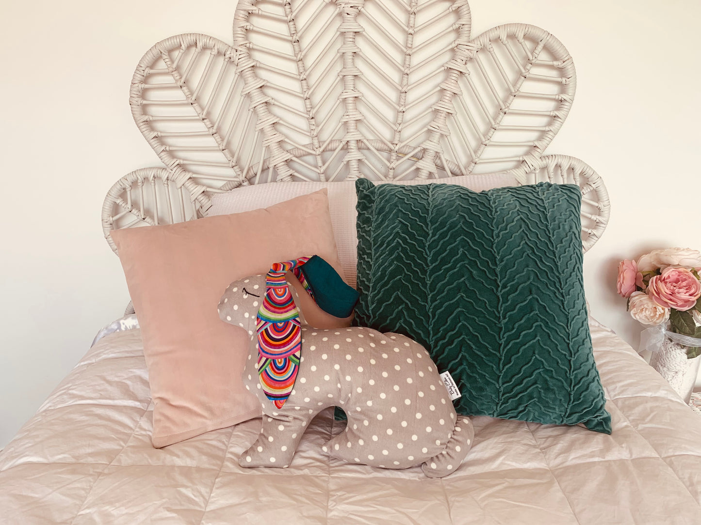 Rainbow Bunny snuggle pillow