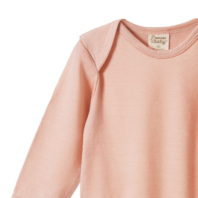 Merino Long Sleeve Bodysuit - Rose Dust