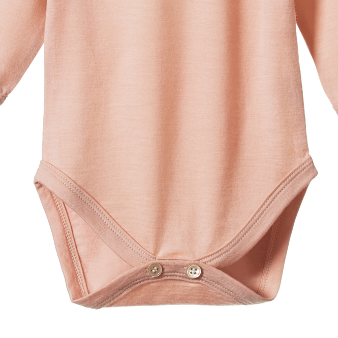 Merino Long Sleeve Bodysuit - Rose Dust