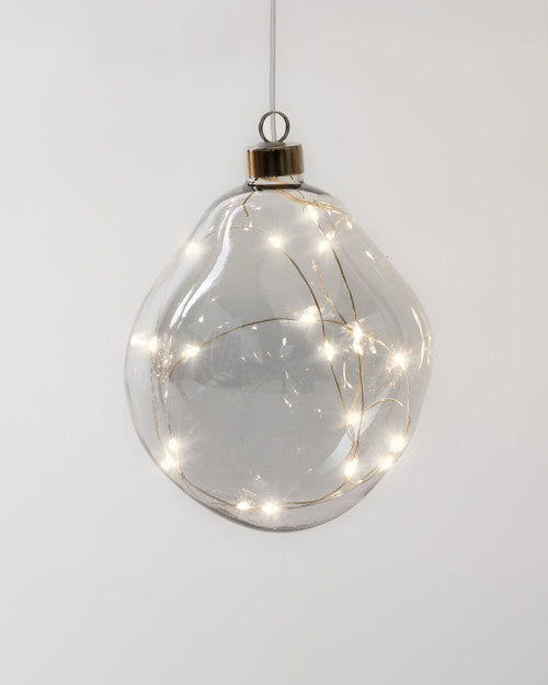 Hanging Glass Smokey Grey Orb 12cm