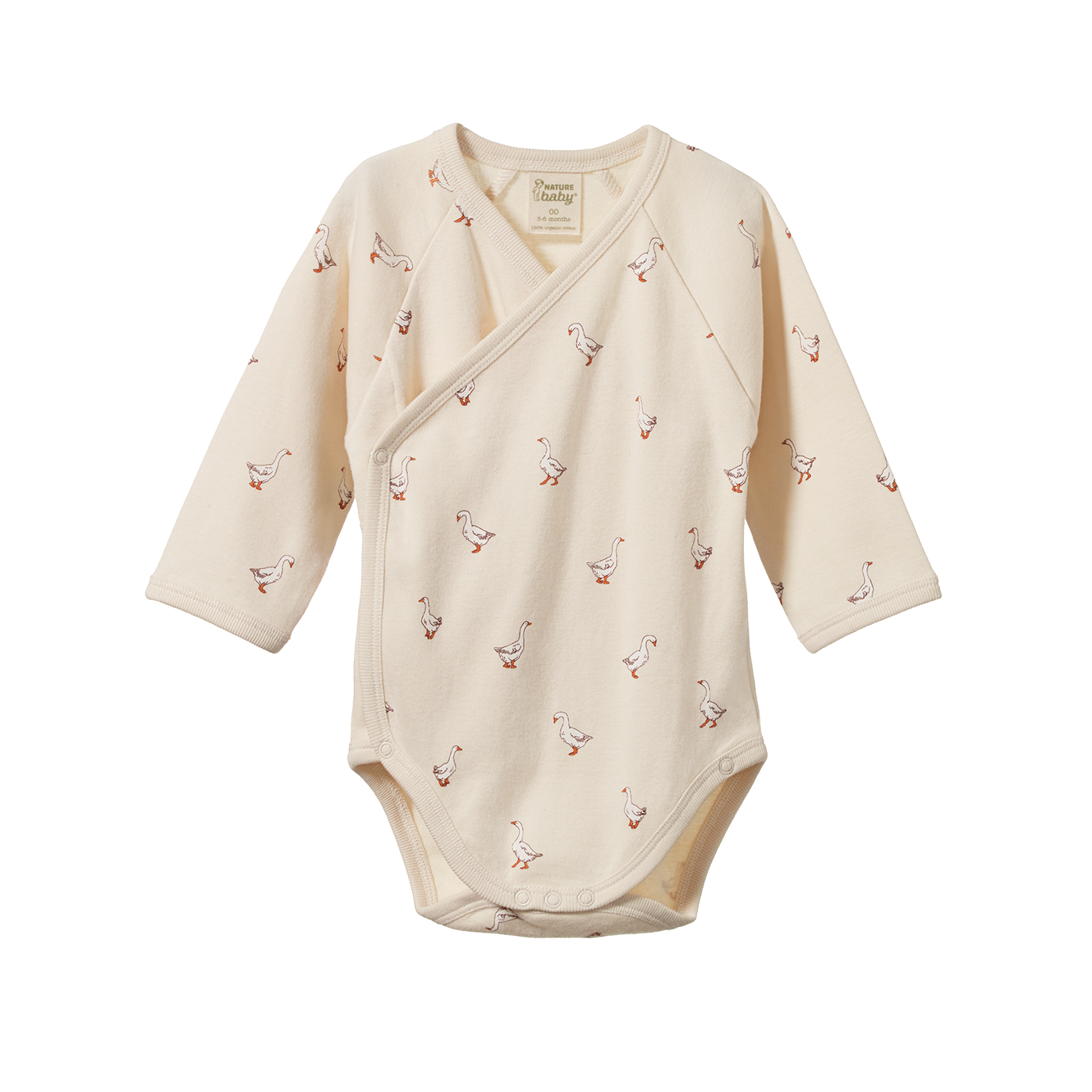 Cotton long sleeve kimono bodysuit - Goosey